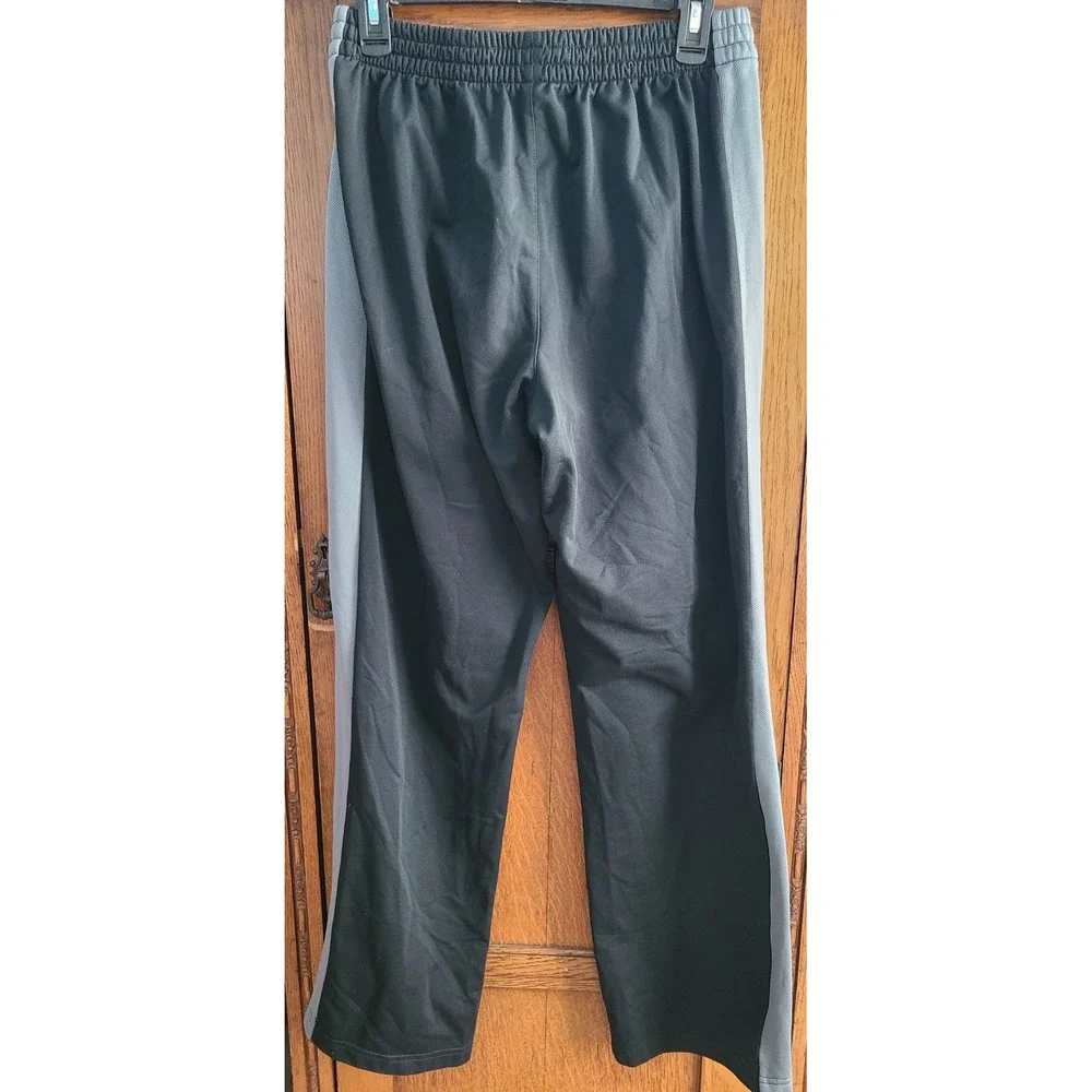 Adidas Mens Track Pants Black Gray Mesh Side Stripe Athletic Sweatpants AA2898 M